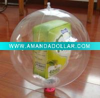 Inflatable ball with bottle inside