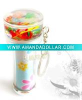 Wholesale 2011PROMOTION!!!!Round acrylic key chain:XUANCAI colorful box kaleidoscope