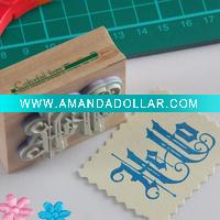 Wooden stamps with texts