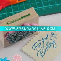 Wooden stamps with texts