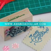 Wooden stamps with texts