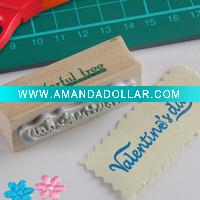 Wooden stamps with texts