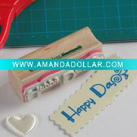 Wooden stamps with texts