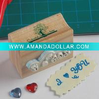 Wooden stamps with texts