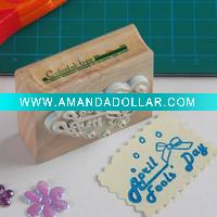 Wooden stamps with texts