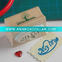 Wooden stamps with texts