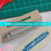 Wooden stamps with texts