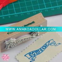 Wooden stamps with texts