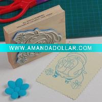 Wood Rubber Christmas Stamp