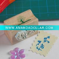 Wooden stamps with texts