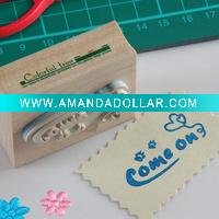Wooden stamps with texts
