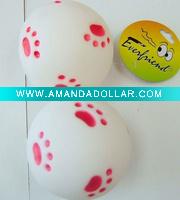 Wholesale pet product-10cm white ball with squeaker for pet and gifts,plastic toy,dog toy