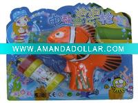 Wholesale fish music electric bubble gun toys