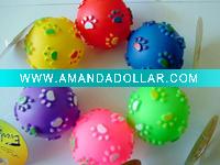Wholesale pet product-7cm plastic toy for dog,squeaker toy,pet supply/pet/gifts for doggy/promotion gift/ball toy