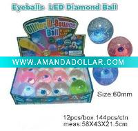 Wholesale Sell Glitter Bounce Crystal Ball with Flashing Eye ball For Halloween toy
