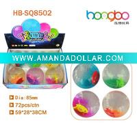 Wholesale TPU high bouncy Glitter fish water ball with led