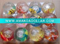 Wholesale hi-bouncing flashing ball with water in it