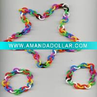Wholesale Interlink O Rings Silicone Bracelet and necklace