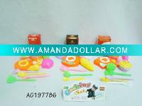 Wholesale supply plastic kitchen play set-3asstd
