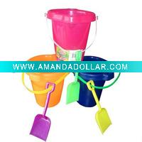 Wholesale plastic beach buckets with spades