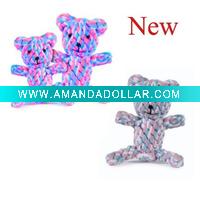 Woven Bear Dog Toy