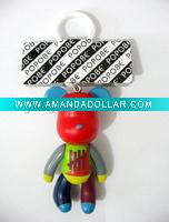 bear with key charm, bag charm bear, key clip