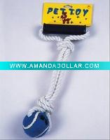 PET'S TOY BALL ON STRING 12MM*13"
