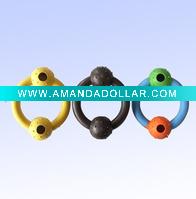 Rubber handle toys with ring