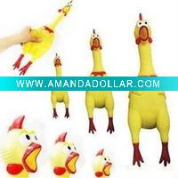 Wholesale 18" Squawkin Chicken Shrilling Screaming Rubber Dog Toy