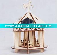 Wholesale Solar powered revolving wooden carousel