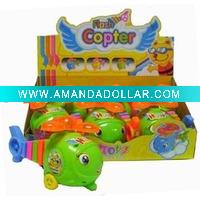 Pull Light Cartoon Helicopter Toy