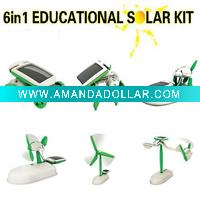 Noverty item ! Discount ! 6 in 1 DIY Educational Solar Kit with 6 Models changeable solar toys