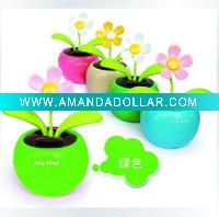 Wholesale automobile ornament flip flap solar power flower
