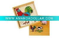 Wholesale Wooden toy animal puzzle