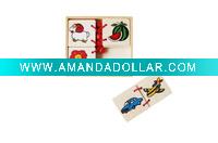 Wooden toy puzzle book