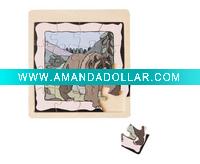 Wooden toy animal puzzle