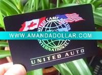 Wholesale matte black pvc auto card for auto commiment service