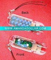 Acrylic solar blinking oem usb flash drive 2gb