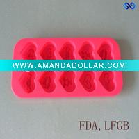 Wholesale 10 Cups Silicone Heart Shape Chocolate Mould