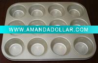 Wholesale Champagne color 12 cup muffin pan round
