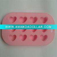 Wholesale Silicone 10 Cups Heart Shape Mould