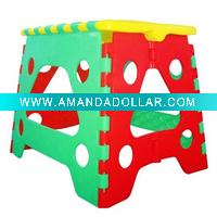 folded plastic chair