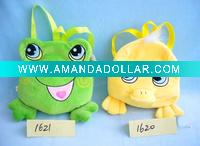 Plush bag with cute animal face