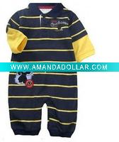 Wholesale baby boy cotton clothing with stripe