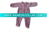 Wholesale baby purple romper with flower emb