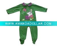 baby romper with cow emb