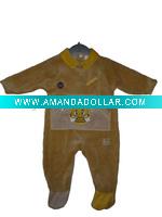 Wholesale yellow baby clothes with pocket