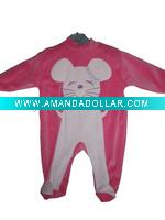 Wholesale rose pink baby clothes with mouse