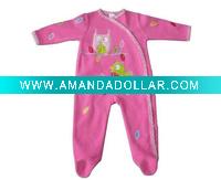 baby romper with bird emb