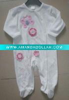 Wholesale white baby girl's clothing with flower